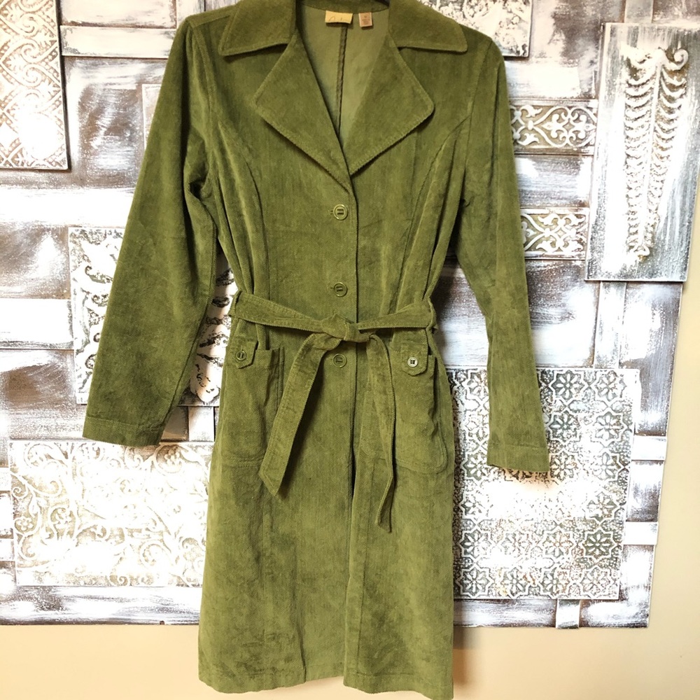 Caslon Nordstrom Long Green Coat Size M